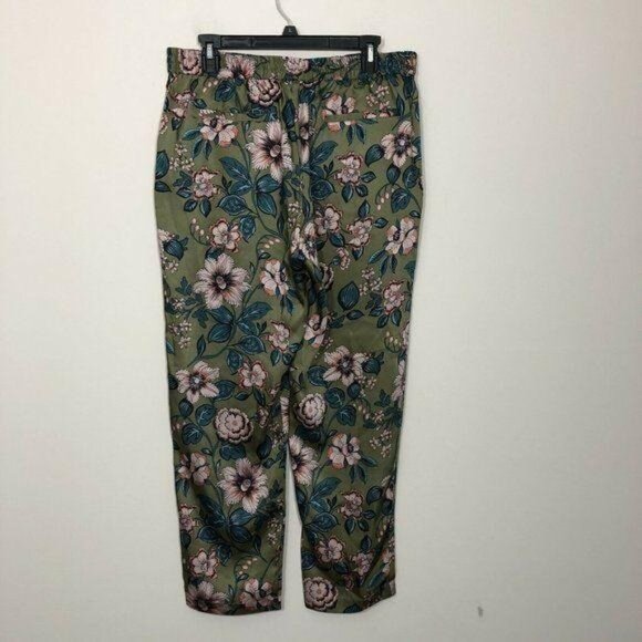 Lauren Ralph Lauren Size 10 Farm Olive Floral High-rise Pull On Cropped‎ Pants - Picture 3 of 3